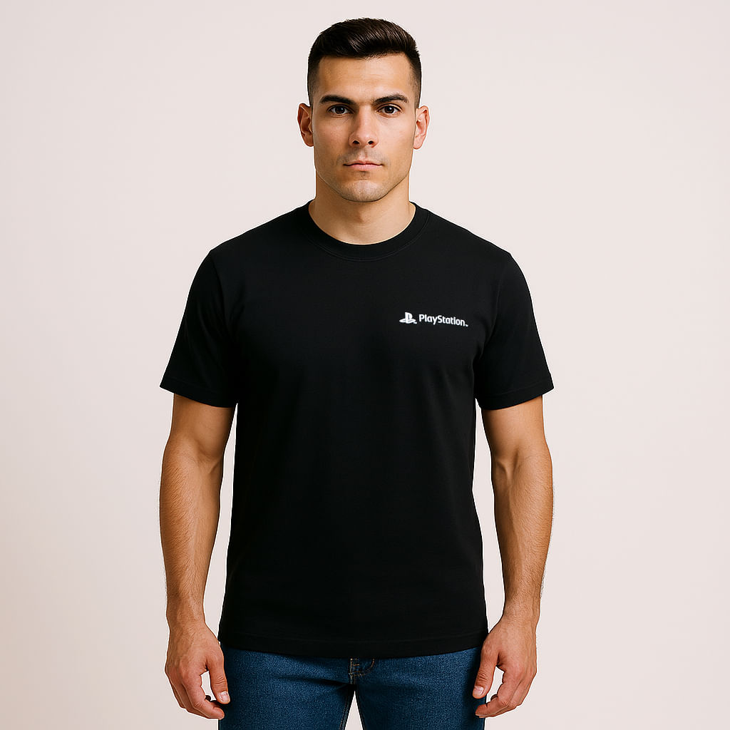 Polo Negro Acuarela Caballero Talla S