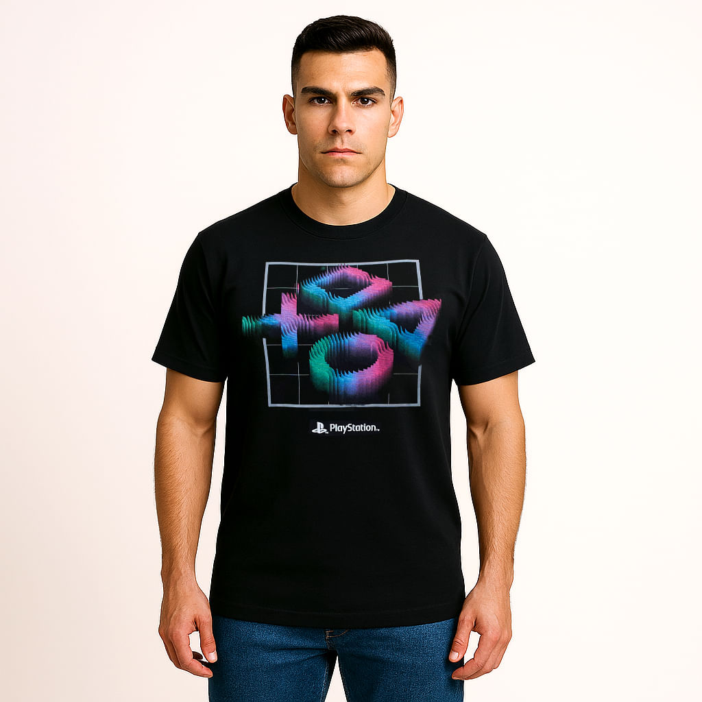 Polo Negro Botones 3D Caballero Talla M