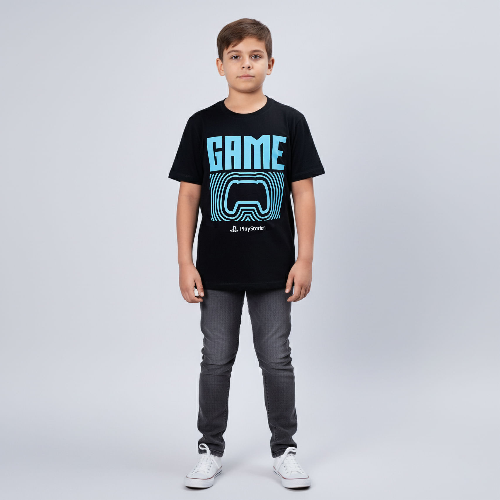 Polo Negro Game Niño Talla 12