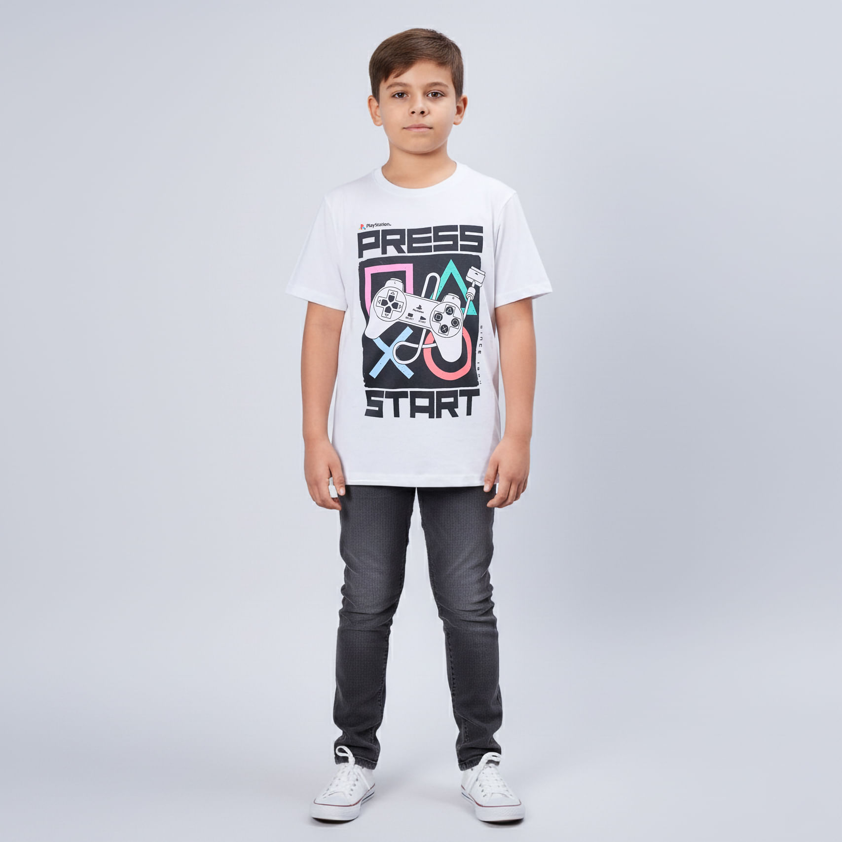 Polo Blanco Press Start Niño Talla 8