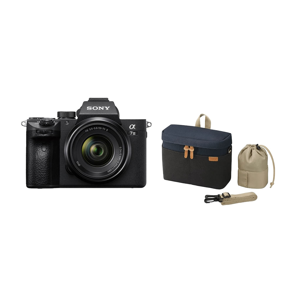 Combo: Cámara profesional Full Frame Mirrorless ILCE-7M3M + Estuche de transporte para cámaras LCS-BBK | ILCE-7M3M/BQE38 + LCS-BBK