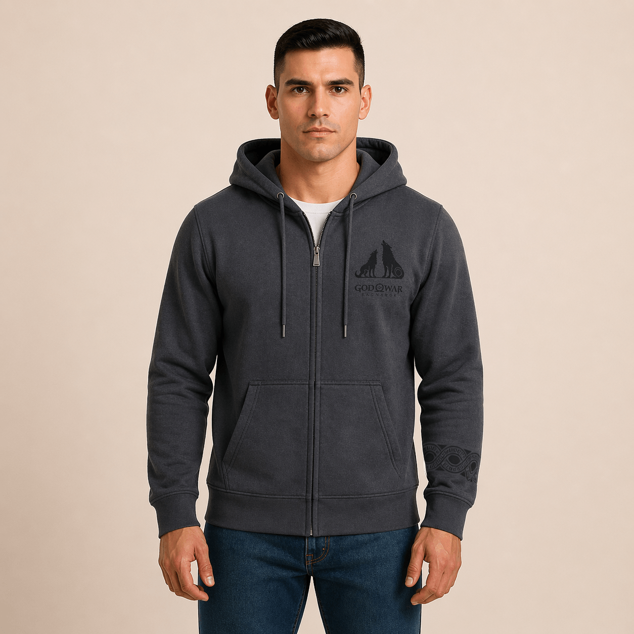 Polera Ploma God of War Con Cierre Caballero Talla S